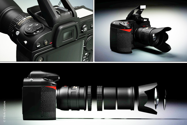 Modelisation 3d Appareil Photo Nikon D200 002